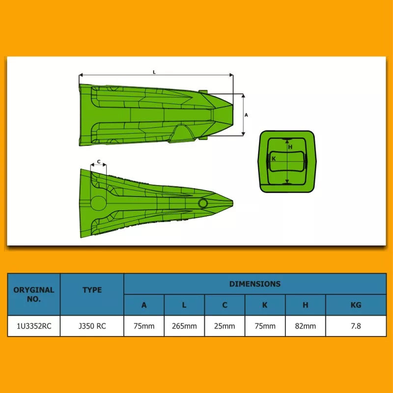 Зубчатый ковш - J350 ROCK SHARK, подходит для CAT