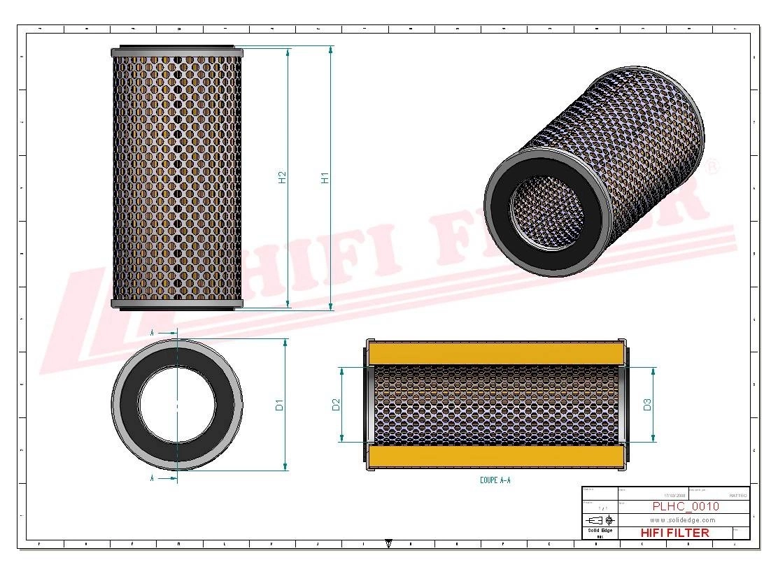 Фильтр гидравлического масла HIFI FILTER SH 60394