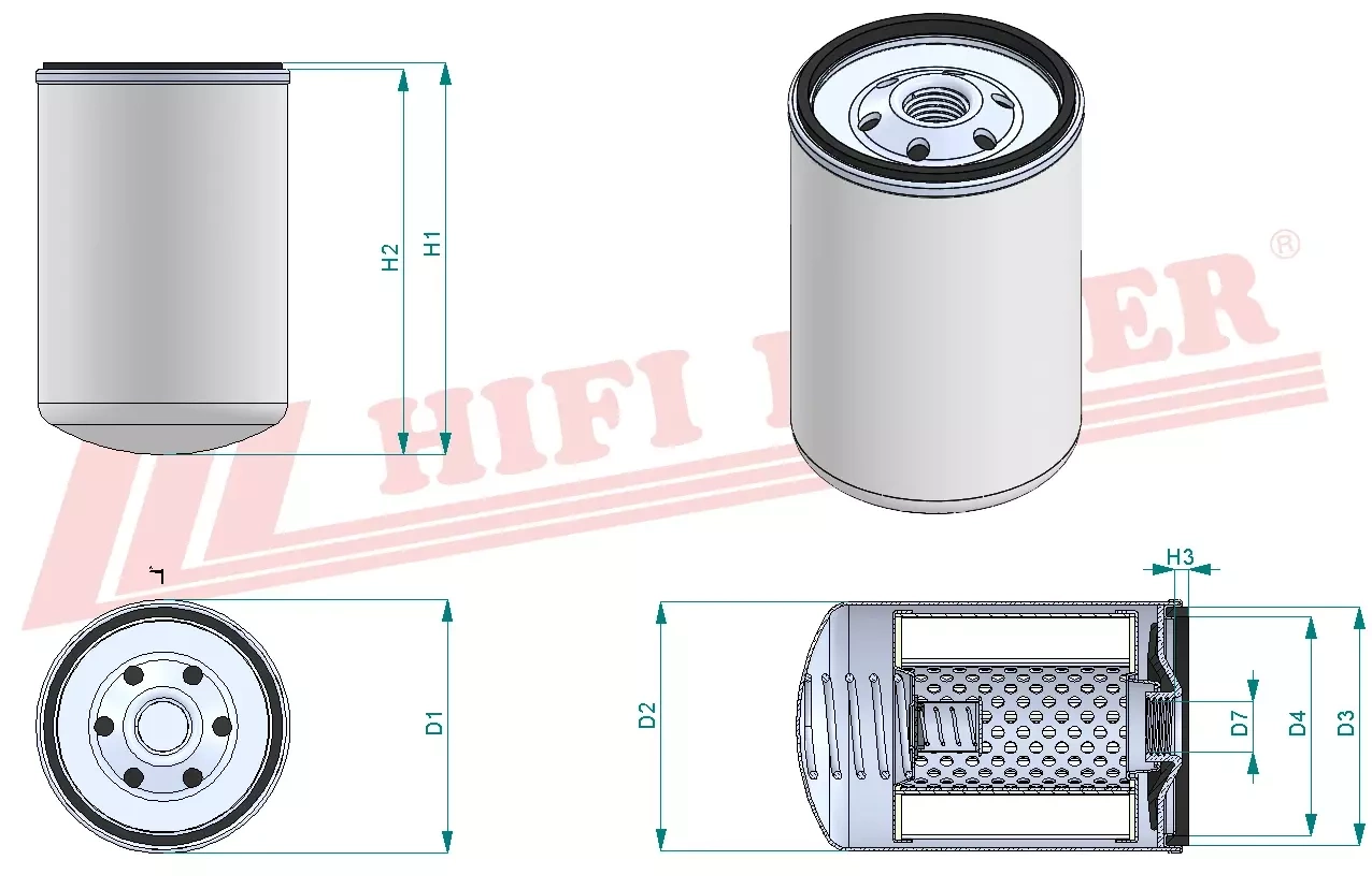 Фильтр моторного масла HIFI FILTER T 8204
