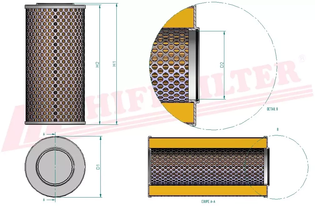 Фильтр гидравлического масла HIFI FILTER SH 60316