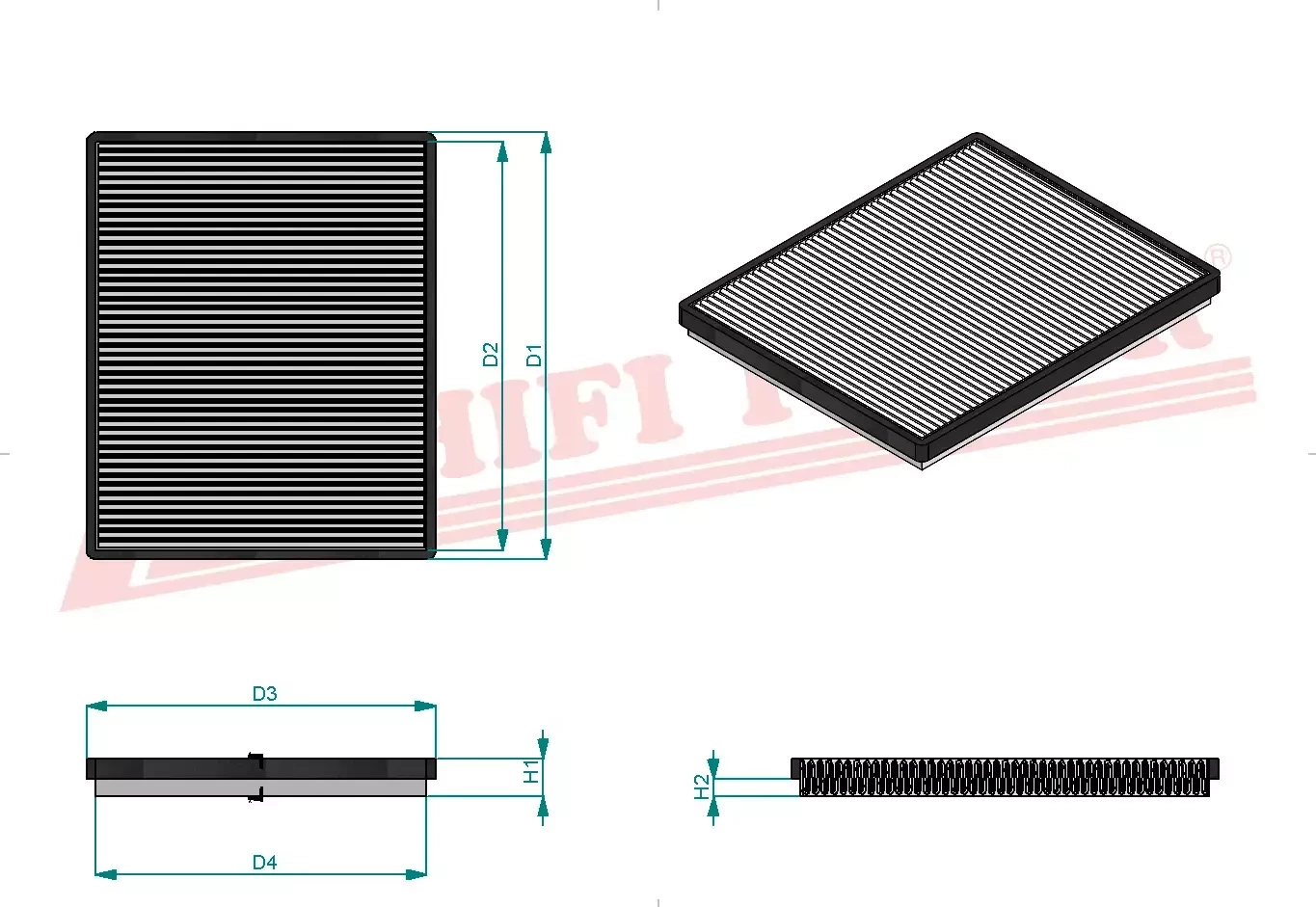 Салонный фильтр HIFI FILTER SC 60094
