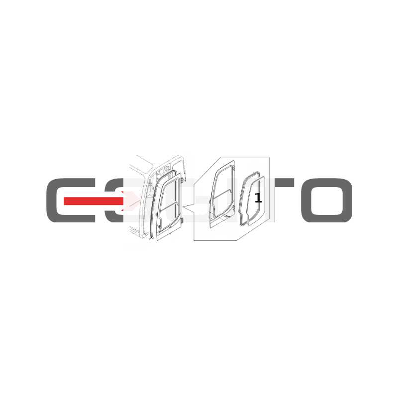 СТЕКЛО ДВЕРИ КОЛЕСНЫЙ / ГУСЕНИЧНЫЙ ЭКСКАВАТОР VOLVO EW55B EC55D