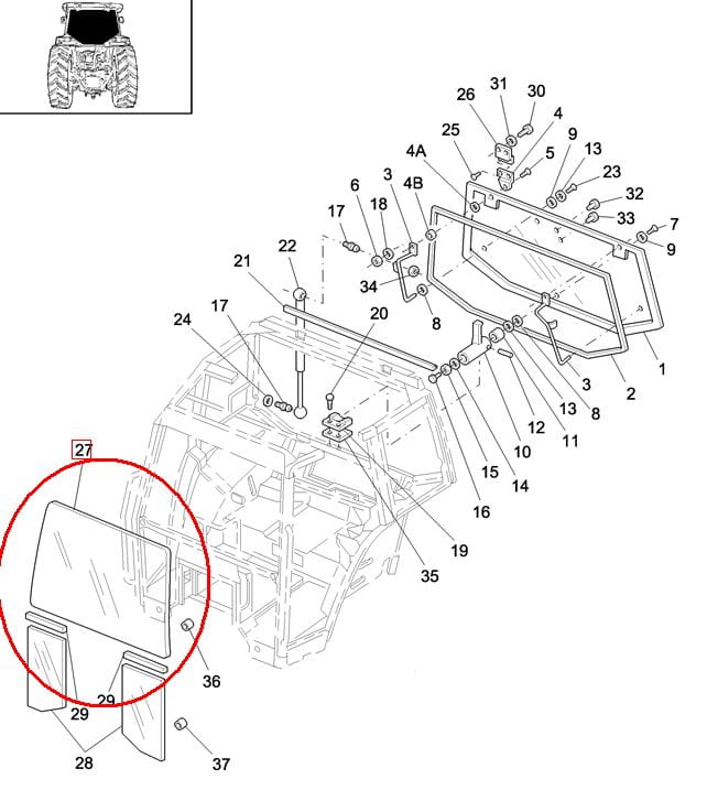 ВЕТРОВОЕ СТЕКЛО НЕУЛОВИМОЕ NEW HOLLAND CASE 82000296