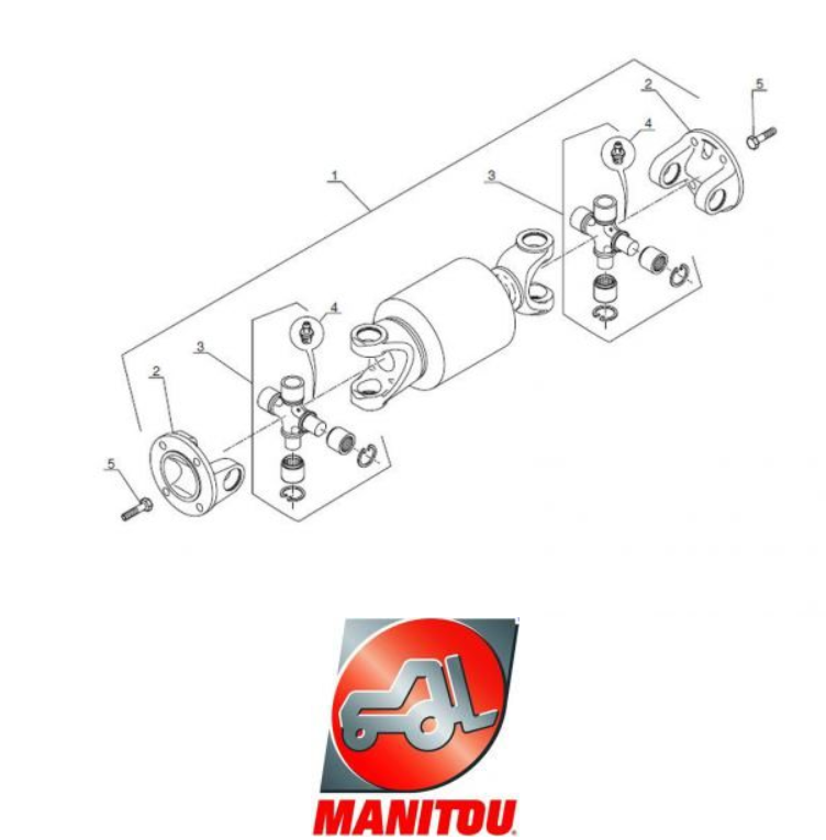 Оригинальный приводной вал Dana Spicer 226235 для погрузчика Manitou MLT, MT
