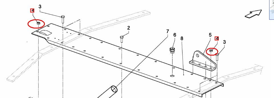 Гайка ножа косилки VICON M10 01068861