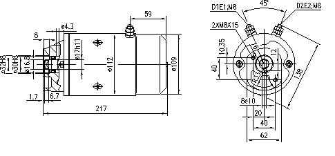 Оригинальный двигатель Amj5560 Spark 24V 2.0 kW для грузового лифта