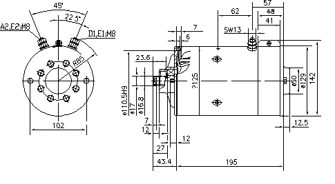 SILNIK ISKRA DC 24 В 3,0 кВт AMK5615 IM0009