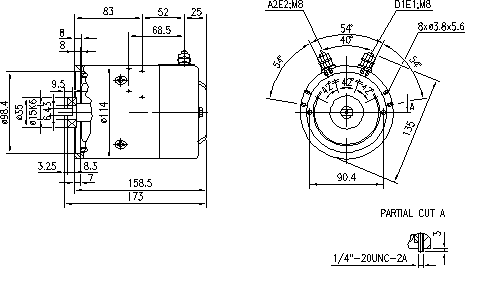 Оригинальный двигатель Spark 11.212.624 (24V 2.2 kW) для грузового лифта