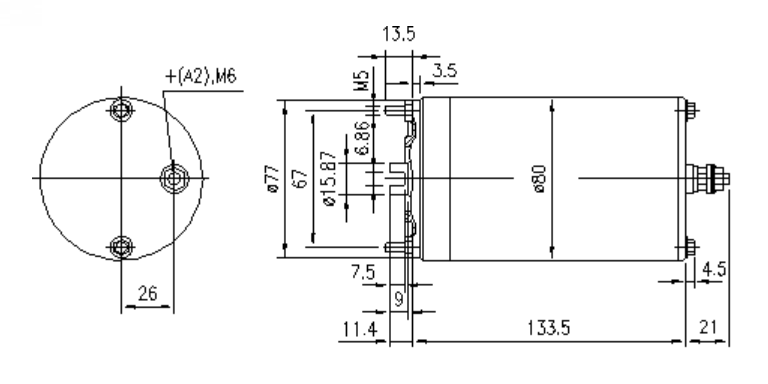 SILNIK DC ISKRA 12 В, 0,8 кВт, AME1719 11.212.562
