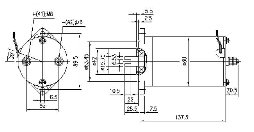 SILNIK DC ISKRA 24 В 0,8 кВт AME1709 11.212.195