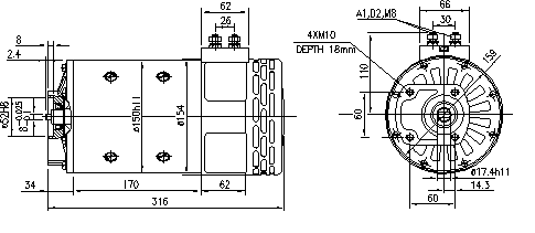 Оригинальный двигатель Spark 24V 3.0 kW 11.214.269 для грузового лифта