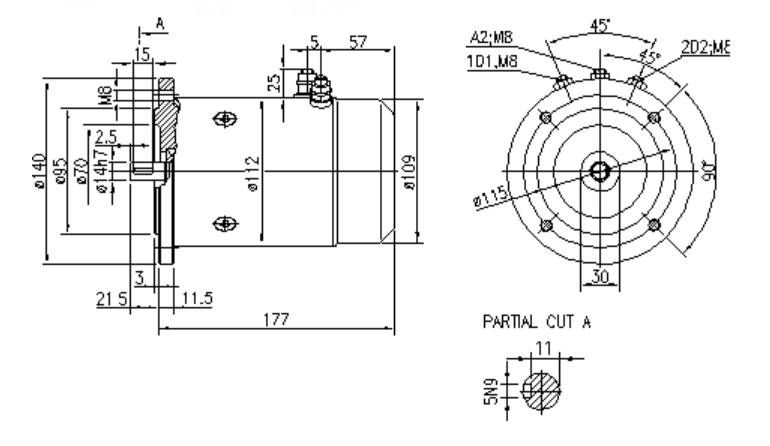 SILNIK ISKRA 24 В, 2 кВт, AMJ4540 11.216.700 IM0289