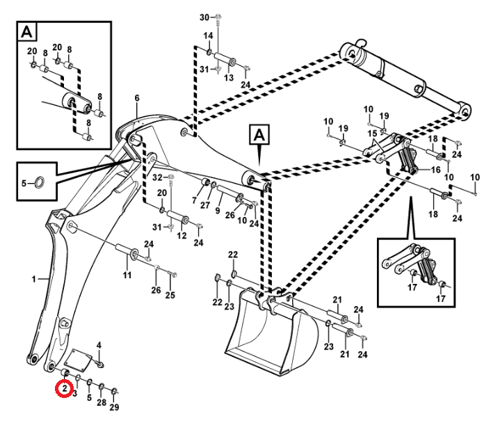 Рукав стрелы VOLVO BL60 BL61 BL70 BL71 60X75X40