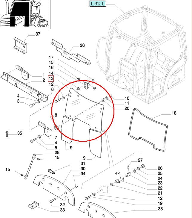 ВЕТРОВОЕ СТЕКЛО НАКЛОННОЕ NEW HOLLAND CASE STEYR 82032042