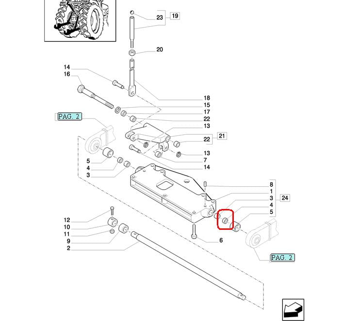 ПРОКЛАДКА НИЖНИХ ТЯГ NEW HOLLAND CASE STEYR 47124792-47129342