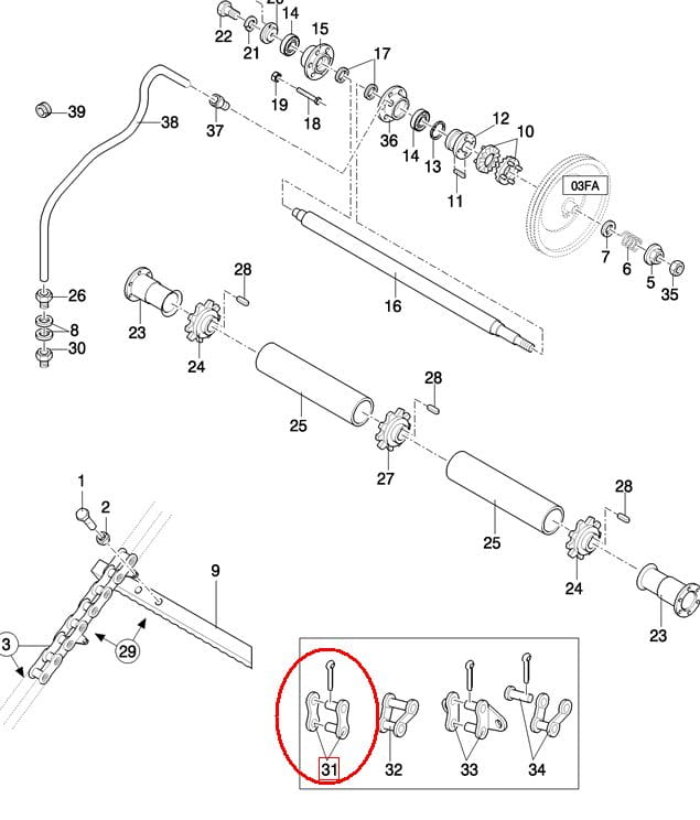 ВНУТРЕННЕЕ ЗВЕНО NEW HOLLAND CASE 80043278-86595253
