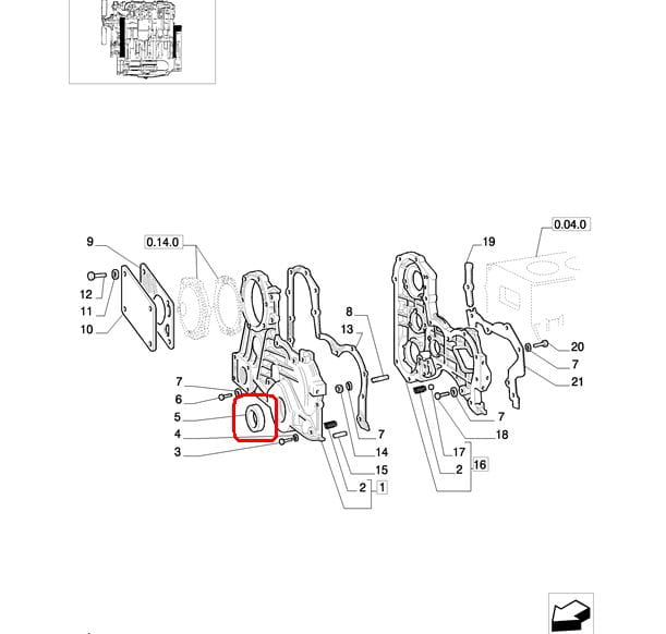 УПЛОТНИТЕЛЬ КОЛЕНЧАТОГО ВАЛА ПЕРЕДНИЙ NEW HOLLAND CASE STEYR 98461684-504127326