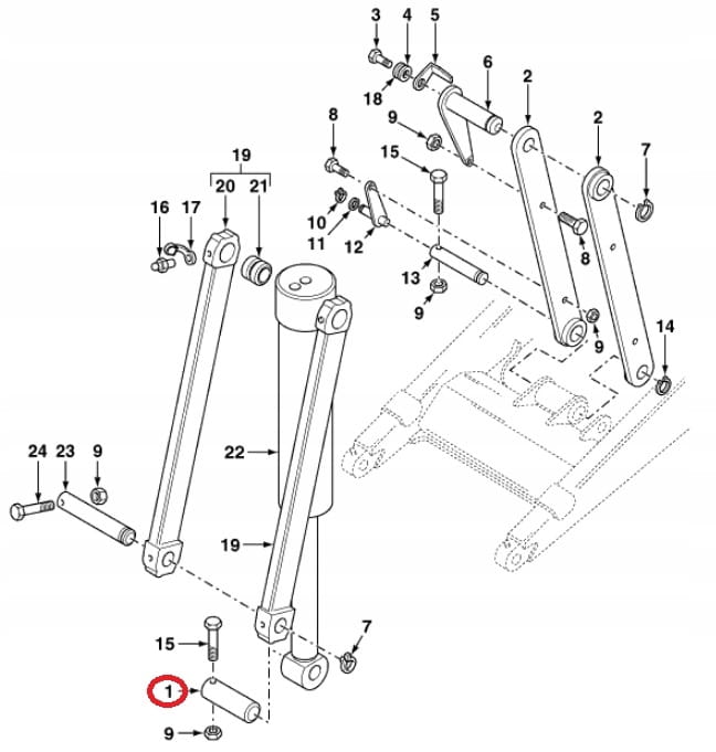 Штифт переднего ковша TEREX 50x175