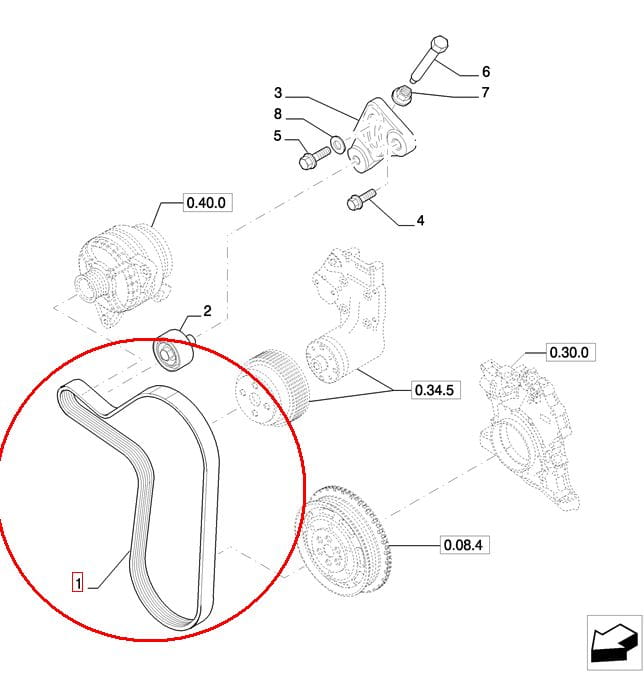 ПОЛИКЛИНОВАЯ ПОЛОСА NEW HOLLAND CASE 2853138 - 47131754 - 5802350473