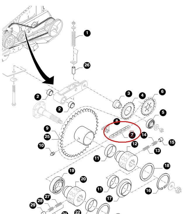 ЧЕРВЯЧНАЯ ПРИВОДНАЯ ЦЕПЬ HEDERA NEW HOLLAND CASE 84448828