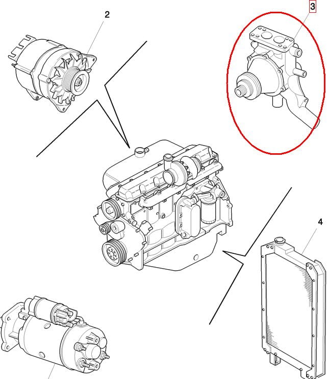 Помпа водяная NEW HOLLAND 87841226 - 87801637 - 82847713