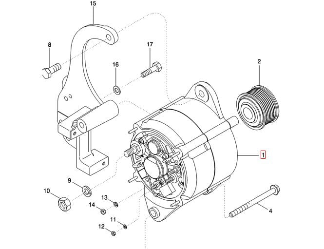 ГЕНЕРАТОР 135A NEW HOLLAND КОРПУС 86994128 - 125849A1