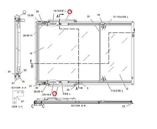 ПРИВОД ЗАДНЕГО СТЕКЛА CAT M313C M315D M318C M322C