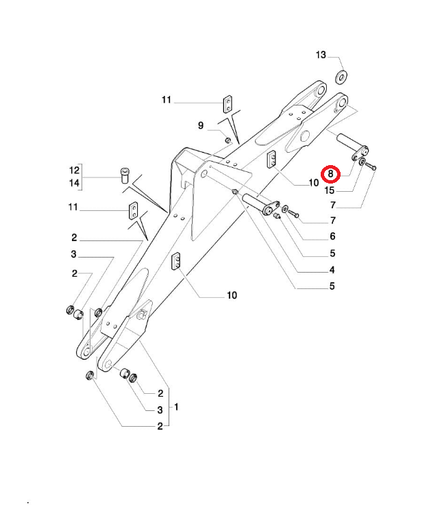ШТИФТ ПЛЕЧА ЗАДНЯЯ КРЫШКА 580 NEW HOLLAND 85815607