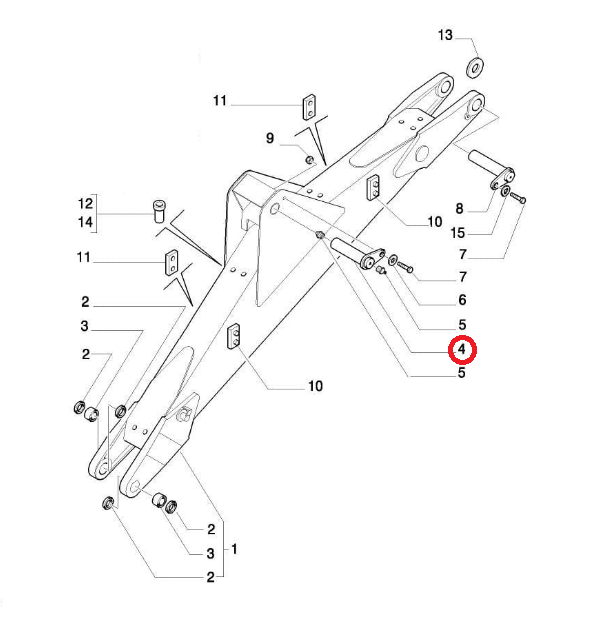 ШТИФТ ПЛЕЧА ЗАДНЯЯ КРЫШКА 580 590 695 NEW HOLLAND