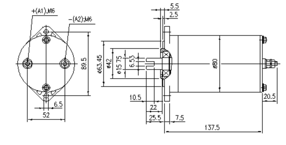 Оригинальный двигатель Spark 11.212.100 (24V 0.8 kW, двухсторонний) для грузового лифта