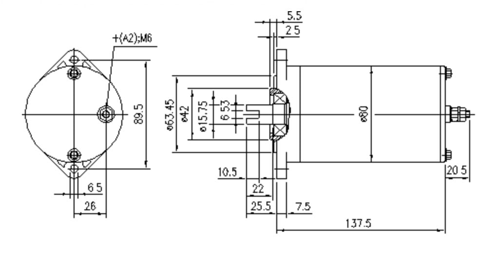 SILNIK ISKRA 24 В, 0,8 кВт, 11.216.812 AME1132