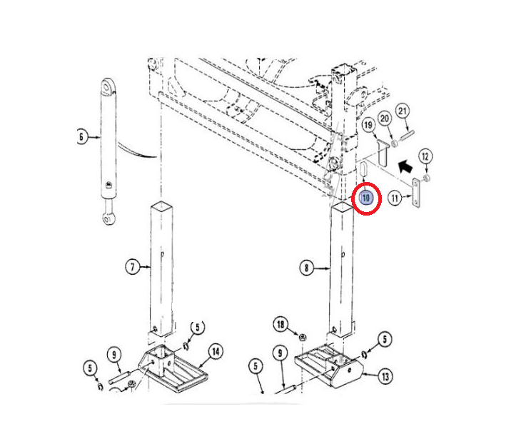 ПЕРЕДНИЙ СТАБИЛИЗАТОР Case 580 См SLE M LE 199939A2