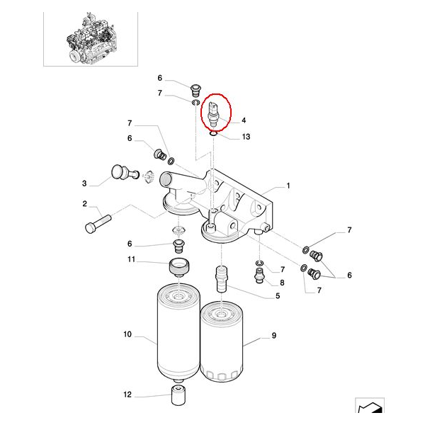 ТЕРМОМЕТР ДЛЯ ВОДЫ И ТОПЛИВА NEW HOLLAND CASE STEYR 4897224 - 5801960832