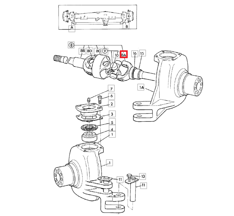 Полуось короткий JCB 3CX 4CX 914/70046 L-244MM