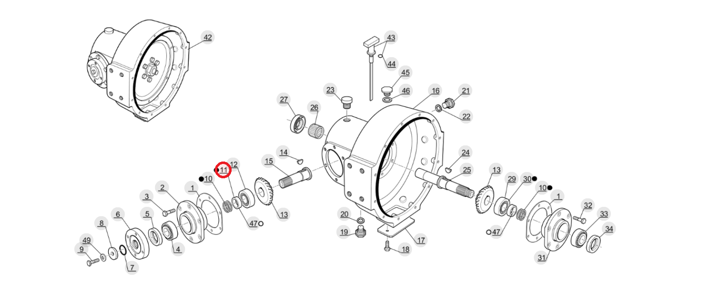 ВТУЛКА УГЛОВОЙ КОРОБКИ MANITOU MT ML MLT-X MLT