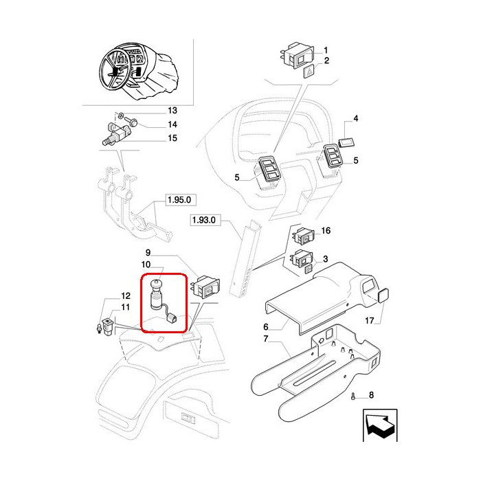 ПЕРЕКЛЮЧАТЕЛЬ PTO NEW HOLLAND CASE 82027012-82016443