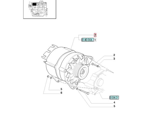 ГЕНЕРАТОР 120A NEW HOLLAND КОРПУС 87755553 - 47744887