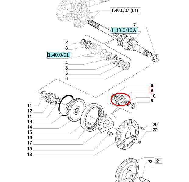 ПЛАНЕТАРНОЕ КОЛЕСО СВОБОДНОГО ХОДА NEW HOLLAND CASE 5145497