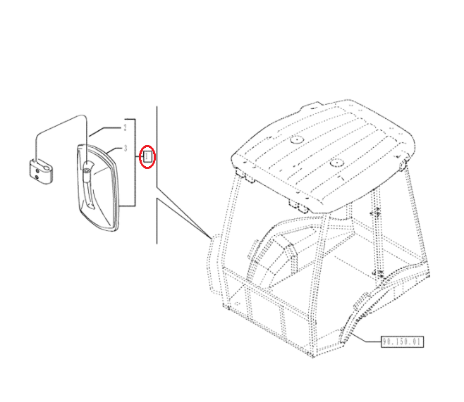 КРОНШТЕЙН С ЗЕРКАЛОМ СПРАВА CASE 580ST 580T 84202448