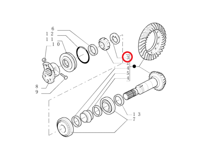 ШАЙБА ВАЛА АТАКИ CASE 121E 321E 221D 9968031