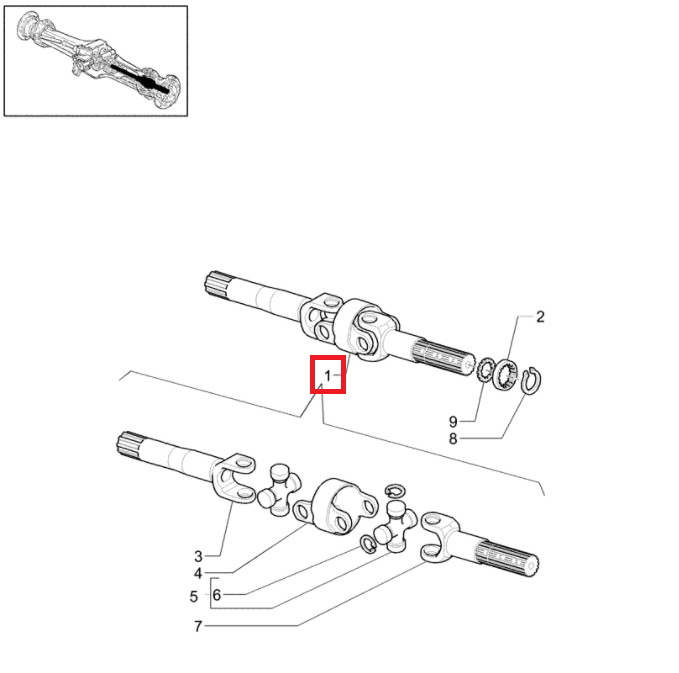 ПОЛУОСЬ В СБОРЕ ПЕРЕДНИЙ КОРПУС 580SR 590SR 85805993