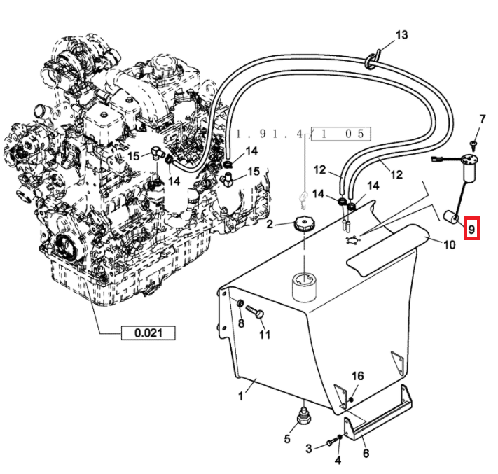 Чехол для топливного бака CZUJNIK POZIOMU PALIWA CASE 580 590 ST SR 87412147