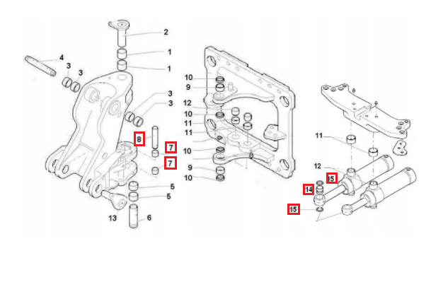 Режущий комплект New Holland LB90 LB110 LB115 (Sworznie + Tuleje)