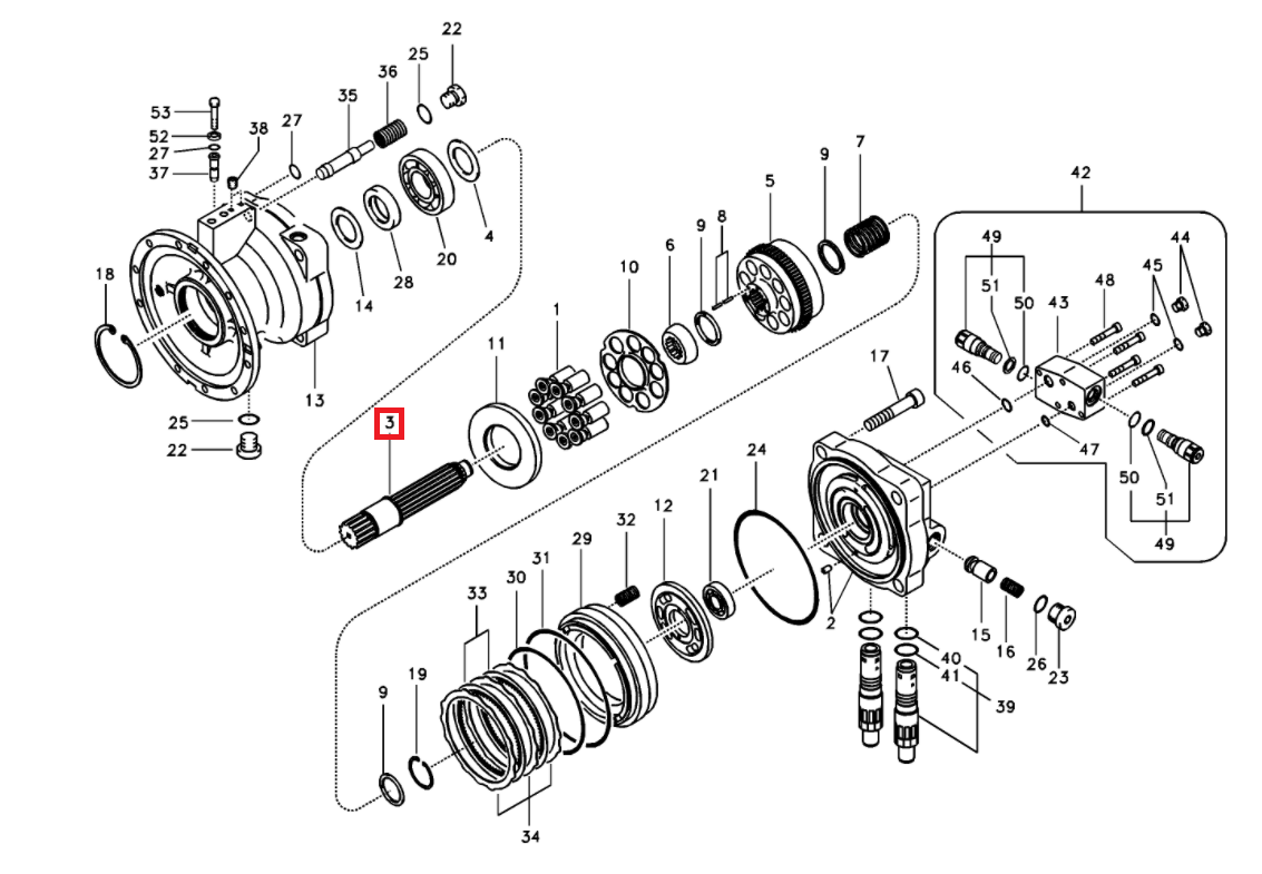 ПОВОРОТНЫЙ ВАЛ VOLVO EC240 FC2924C 14500066 ORG