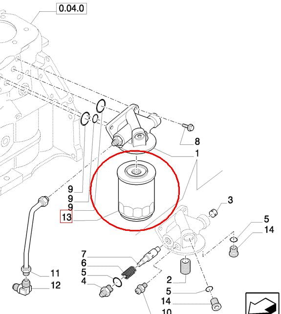 ФИЛЬТР SILNIKA NEW HOLLAND CASE 84221215 - 1909102 - 1931047