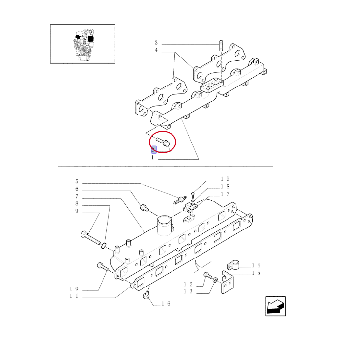 БОЛТ КОЛЛЕКТОРА NEW HOLLAND CASE 87332791-87802145