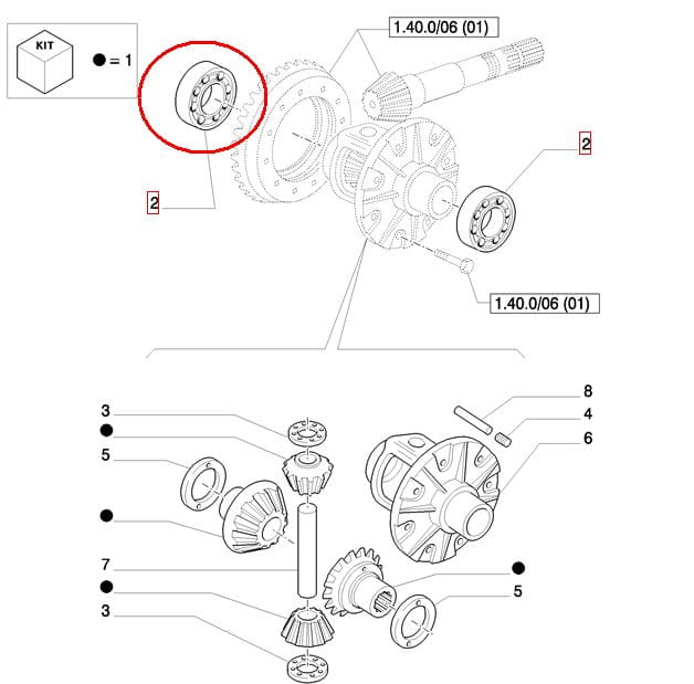 ПОДШИПНИК ПЕРЕДНЕГО ДИФФЕРЕНЦИАЛА NEW HOLLAND CASE 86018151-24903450