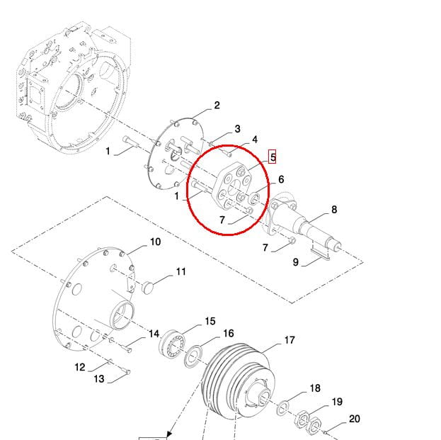РЕЗИНОВАЯ МУФТА ДВИГАТЕЛЯ NEW HOLLAND CASE 80450679-450679