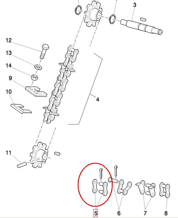 ЦЕПНАЯ СКРЕПКА NEW HOLLAND CASE 87534086 - 80040241 - 40241