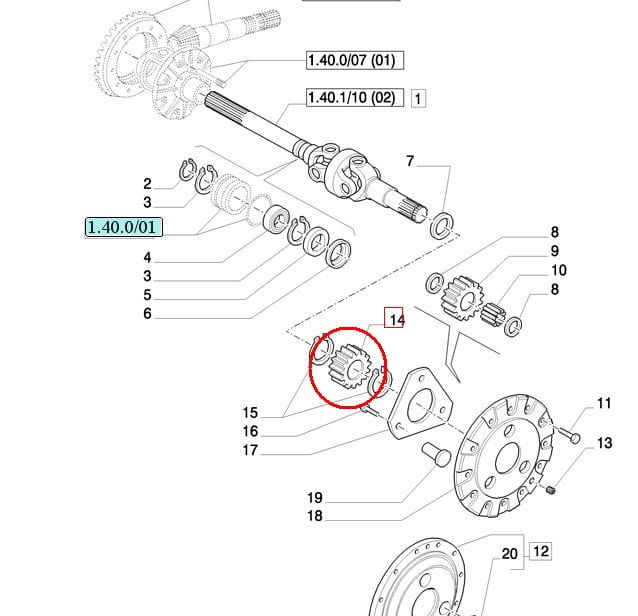 ЦЕНТРАЛЬНОЕ КОЛЕСО ЗАМЕДЛИТЕЛЯ NEW HOLLAND CASE 5145501